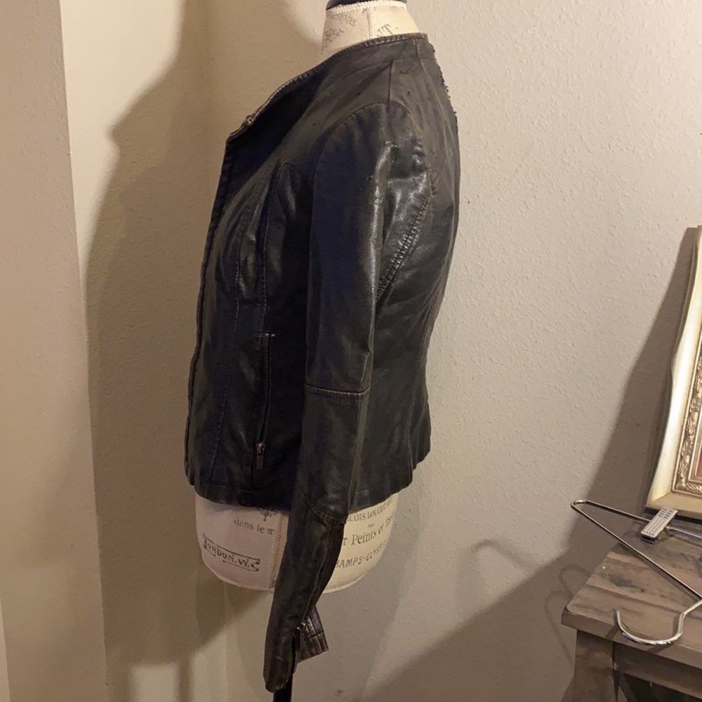 Express jacket faux leather worn coat XS​​ - Picture 3 of 11